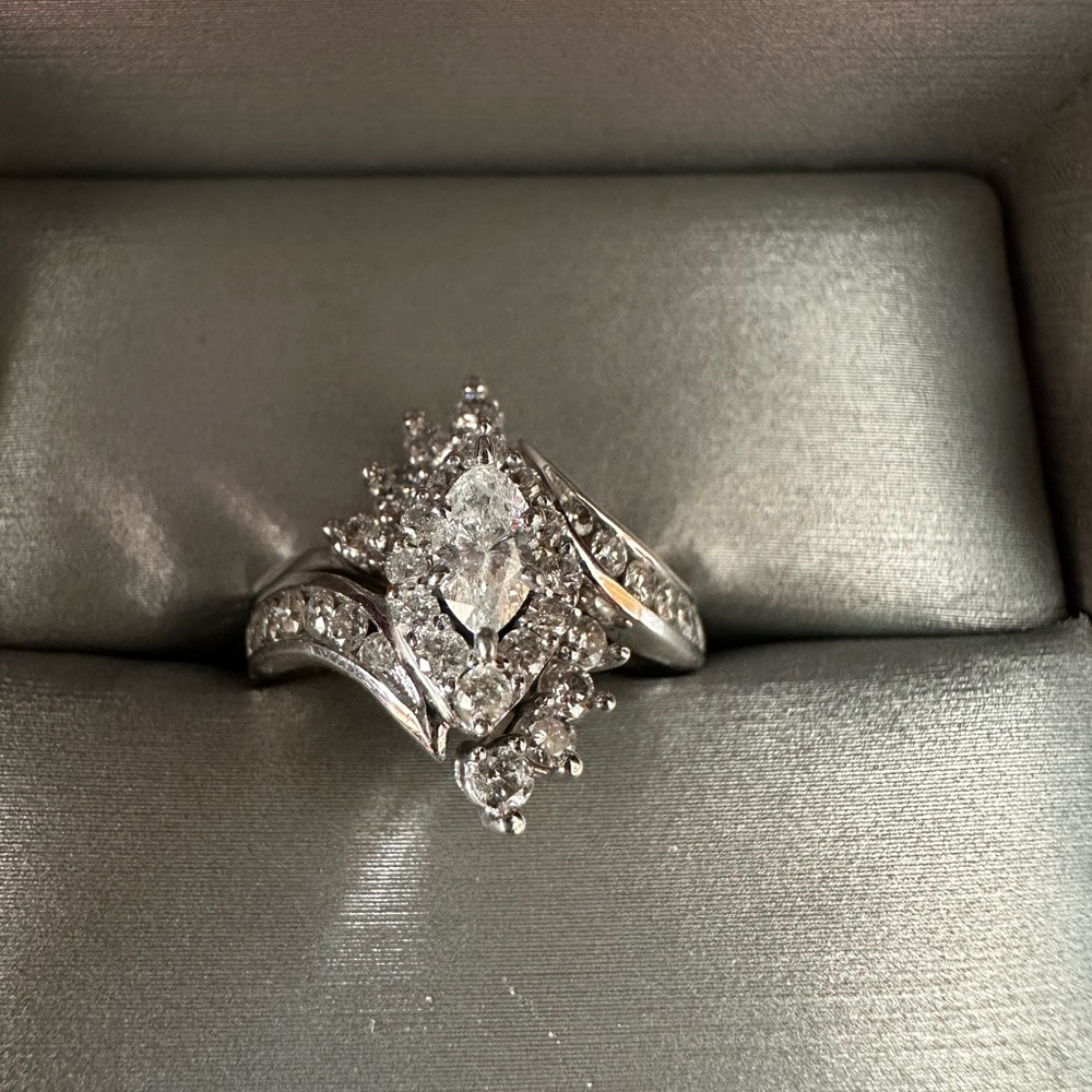 1.25ct Bridal set wedding rings 14ct white gold